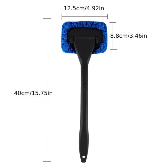 Windshield Cleaning Brush Kit • Long Handle Interior Car Glass Wiper • Plastic Material