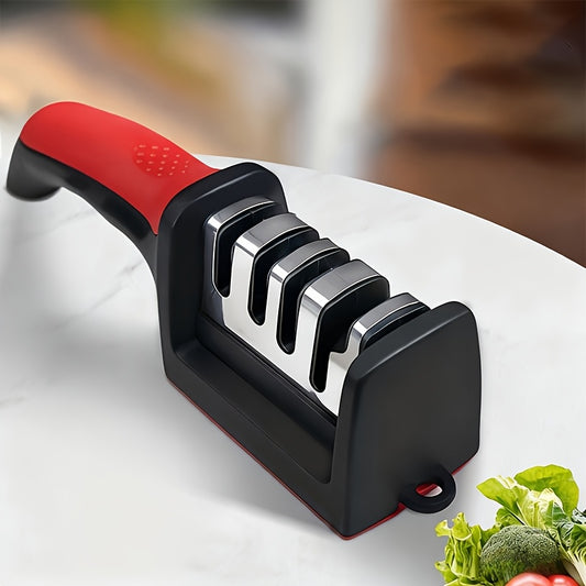 4-Stage Professional Knife Sharpener | High-Precision Whetstone, Diamond, and Ceramic Sharpening Stone with Non-Slip Grip | Easy to Use, Fast Sharpening, Long-Lasting Performance, Suitable for Father'S Day
