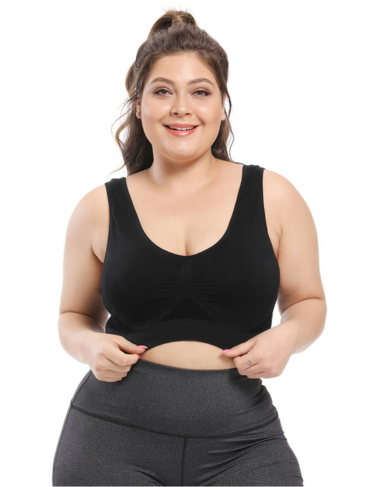 Plus Size Sports Bras for Women Seamless Bra with Pads Big Size Bralette Push Up Brassiere Bra Vest