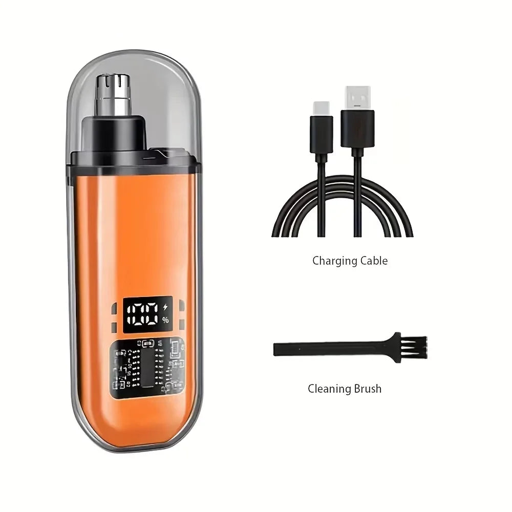 Suitable for men, USB charging nose and ear hair trimmer portable electric nose hair clipper, mini compact design, quick chargin