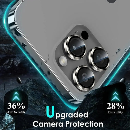 3-2pcs Metal Ring Camera Lens Protector for iPhone 12/13/14/15 pro Max 13 Mini 15 pro Max - Glass Lens Protection