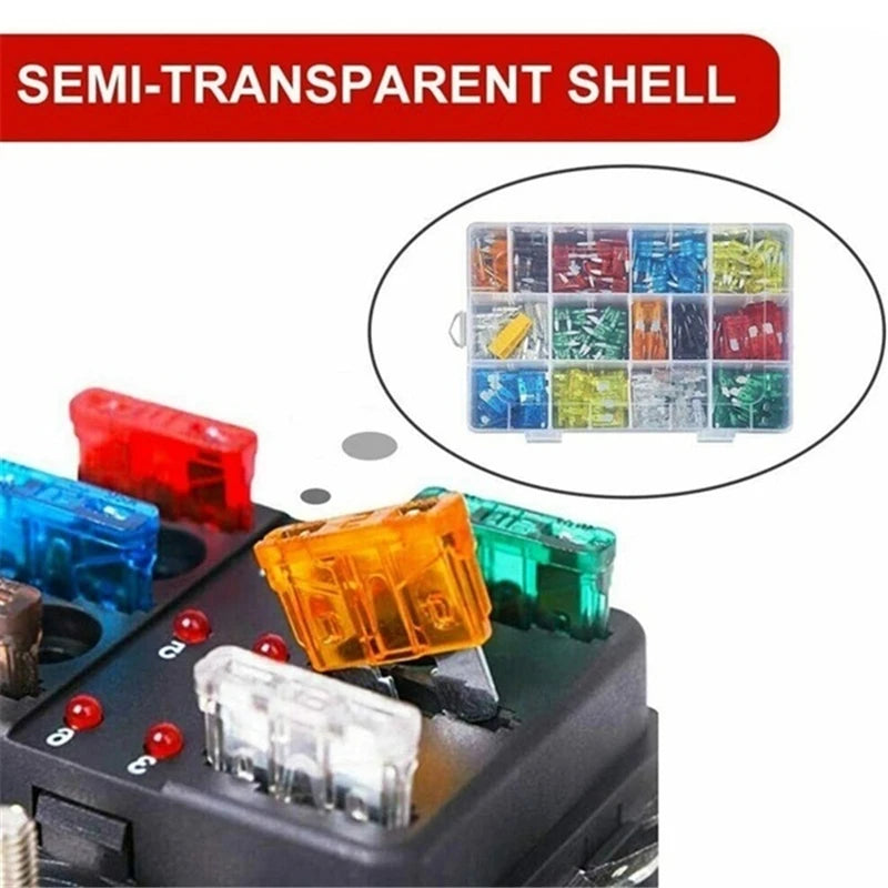 Fuse boxes come in various specifications, with 60 and 120PCS not having medium fuses, while 60PCS are packaged in bags