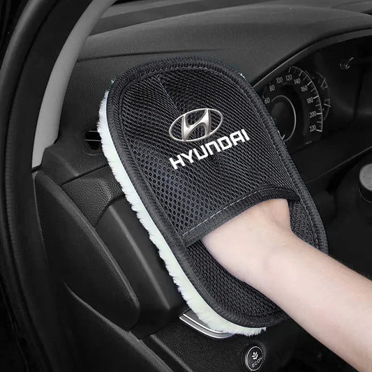 1Pcs Car Wash Glove Wool Soft Cleaning Brush Tools For Hyundai IONIQ Sonata Elantra Grandeur i20 i10 SantaFe i30 Palisade Bayon
