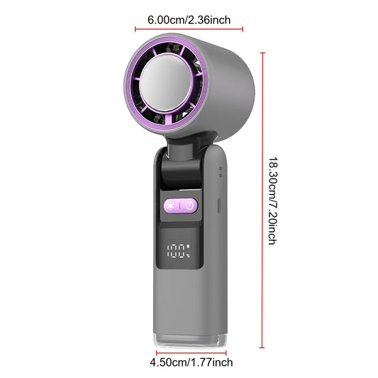 Ice Cooling Handheld Fan 13000rpm with Ice Cooler Rechargeable Small Pocket Fans 3-in-1 Portable Fan Speed(100)