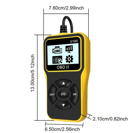 Car Diagnostic Tool Auto Parts 16 Pin Engine Diagnostic Instrument Obd2 Code Reader Digital Display Obd 2 Scanner, No Battery