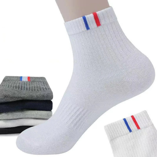 5 Pairs Socks Men Breathable Thickened Middle tube Solid Men's Spring Autumn Winter Warm White Black Sport Sock for Man Set Gift