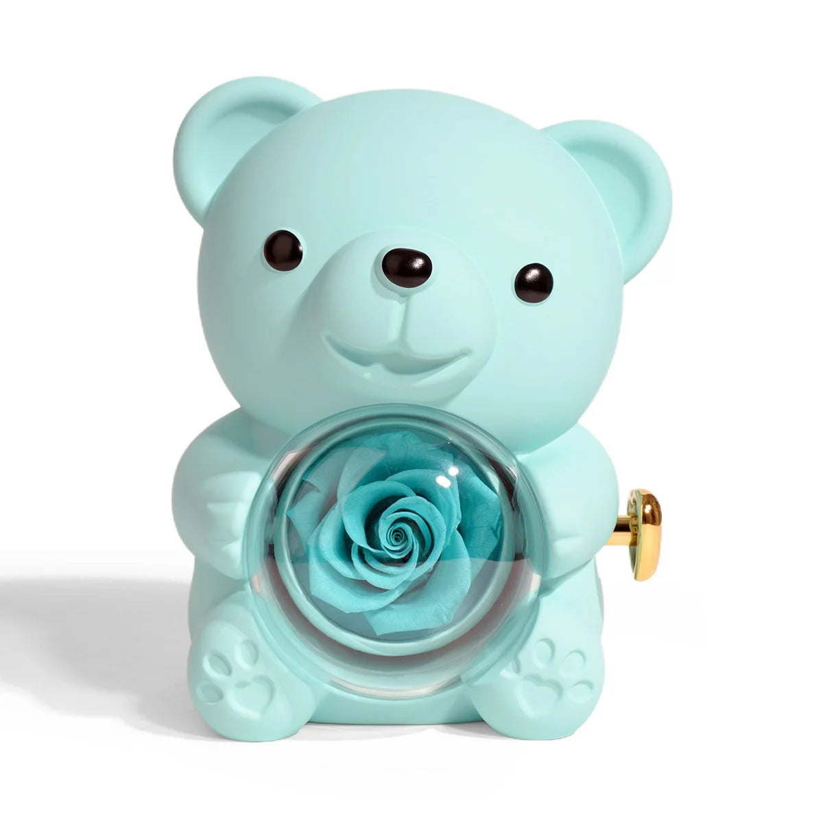 New Rotating Hugging Bear Rose Jewelry Box Eternal Flower Gift Box for Girl Mother's Day Valentine's Day Christmas Gift
