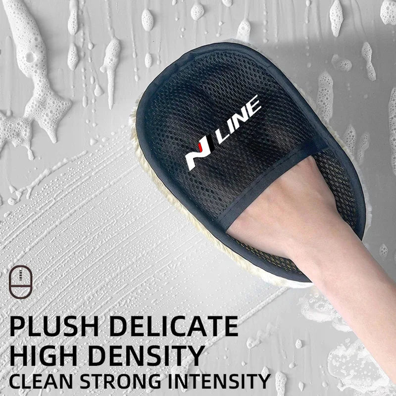 1Pcs Car Wash Glove Wool Soft Cleaning Brush Tools For Hyundai IONIQ Sonata Elantra Grandeur i20 i10 SantaFe i30 Palisade Bayon