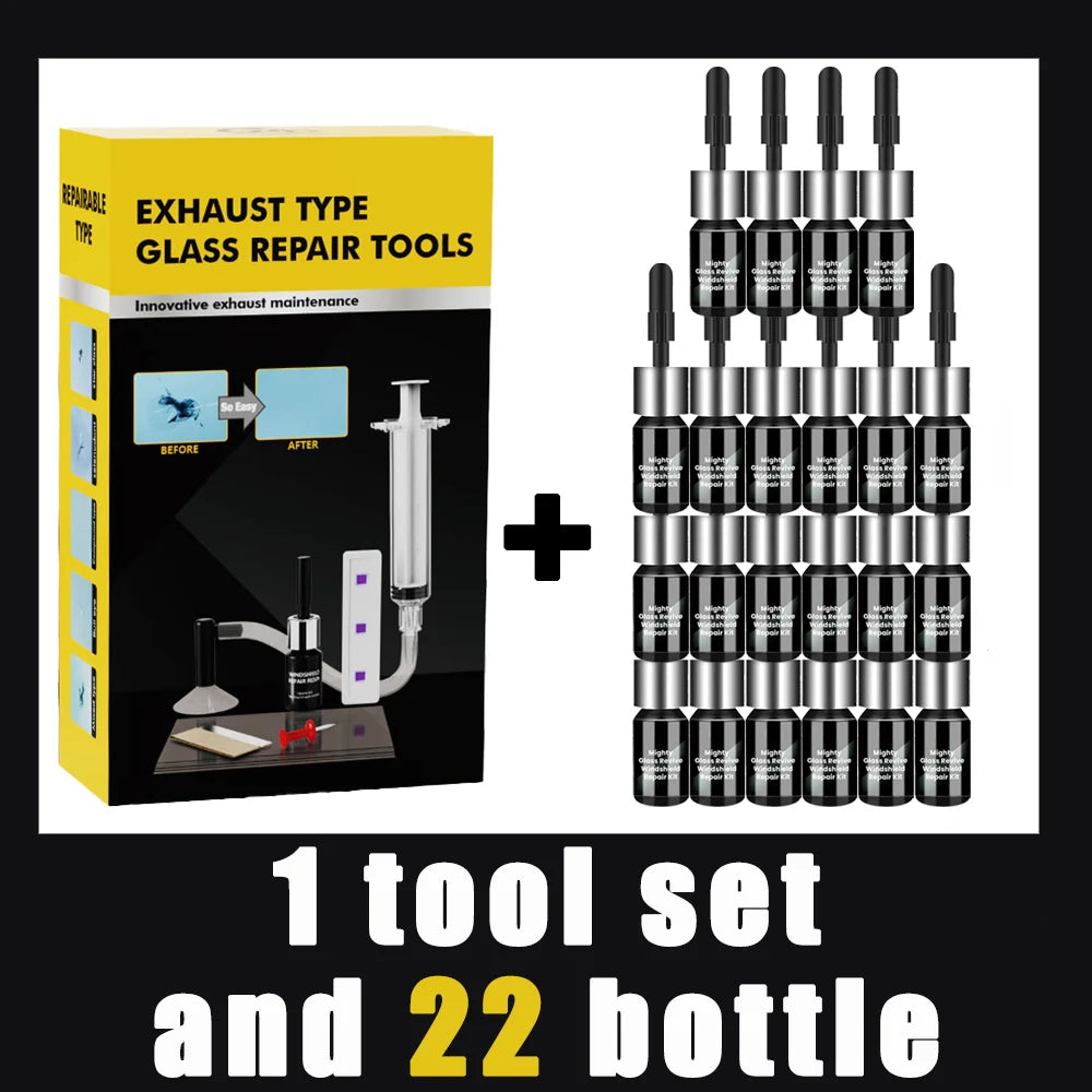 Car Glass Repair Kit - Removes Scratches, Fixes Windscreen Cracks for Cars/Trucks/Motorcycles, Auto Glass Recovery Set