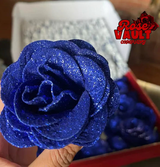 30/50 pcs 7/6 cm Glitter artificial flower rose Mother's/Valentine's Day girl friend wife DIY bouquet gifts for wedding Birthday