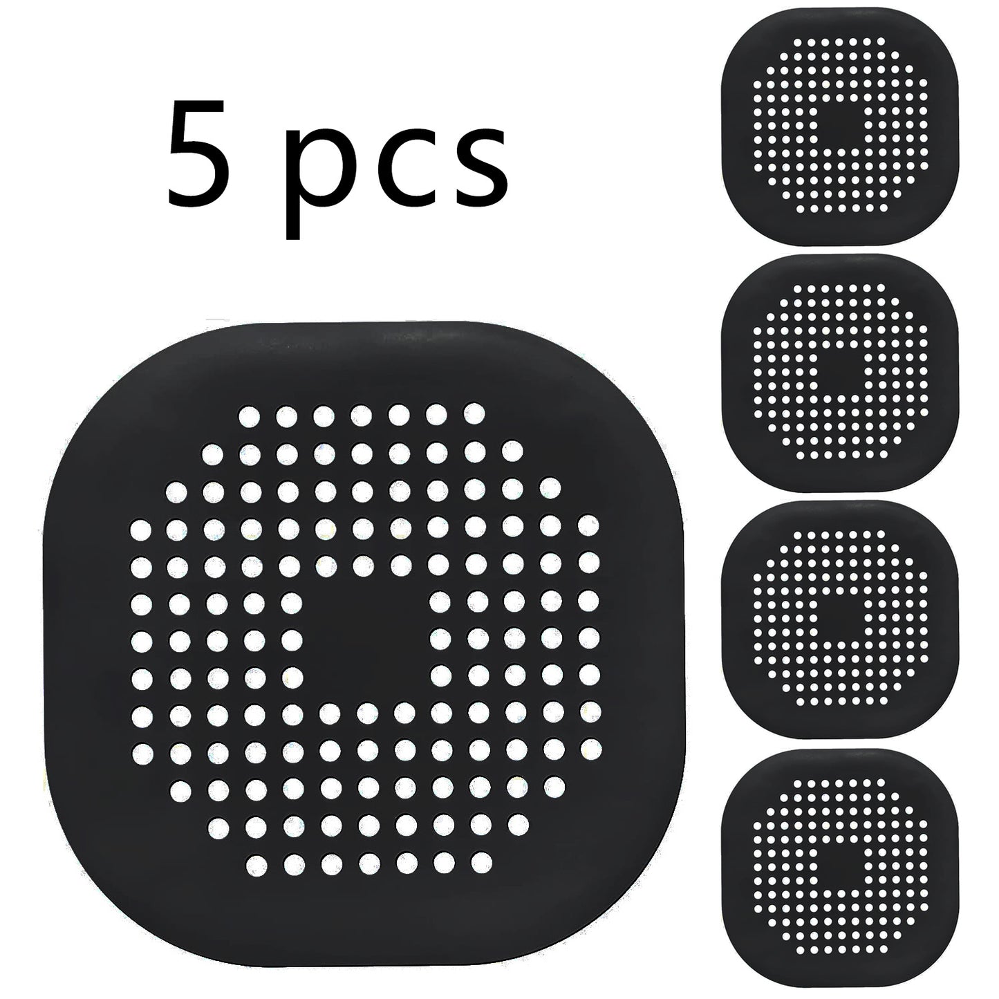 5pcs/3pcs/1pc Silicone Hair Filter | Bathtub and Shower Floor Drain Plug, Kitchen Deodorant Plug, Anti-Clogging Sink Filter