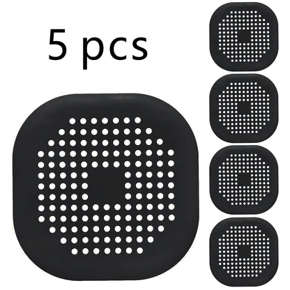 5pcs/3pcs/1pc Silicone Hair Filter | Bathtub and Shower Floor Drain Plug, Kitchen Deodorant Plug, Anti-Clogging Sink Filter