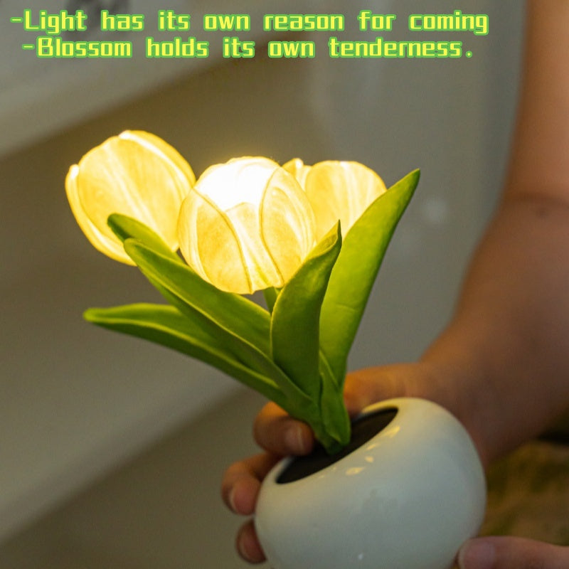 Tulip Lamp - LED Replica Tulip Table Lamp With Flower Vase For Desktop Decoration,Suitable For Home,living Room,desktop Decoration,holiday Gifts,atmosphere Decoration Lamps,Powered By USB