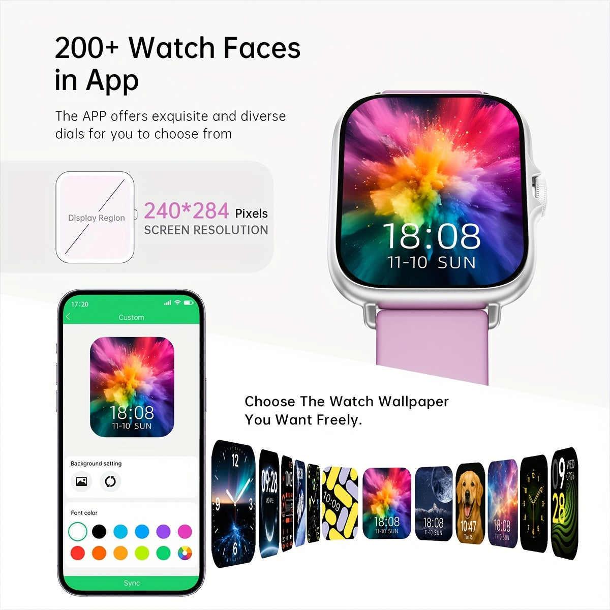 1.83'' Full Touch Screen Smart Watch • Message Alerts, Call Answering • Sports Pedometer, Health Monitoring • Compatible with iPhone/Android • Alloy Body, Silicone Strap • DESERTCAT - Ideal Gift for Birthdays