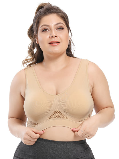 Plus Size Sports Bras for Women Seamless Bra with Pads Big Size Bralette Push Up Brassiere Bra Vest