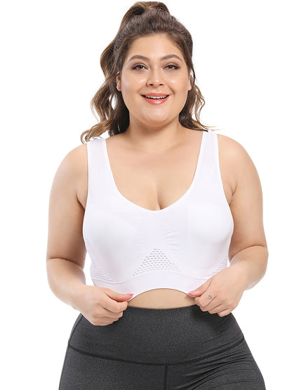 Plus Size Sports Bras for Women Seamless Bra with Pads Big Size Bralette Push Up Brassiere Bra Vest