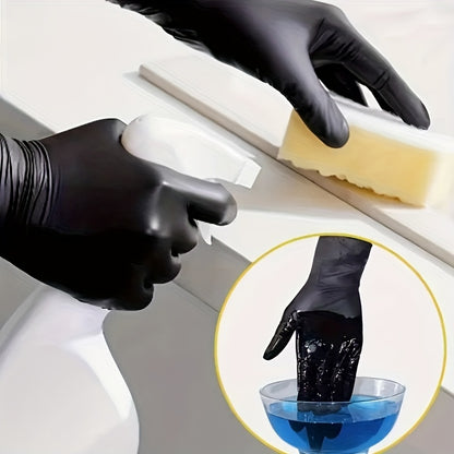 [Nitrile Gloves] 20/40/99 Nitrile Gloves, Black, Designed for Household Cleaning And As Disposable Gloves, Suitable for Cleaning Tasks, Cleaning, Heavy-Duty Gloves, Single-Use Nitrile Gloves