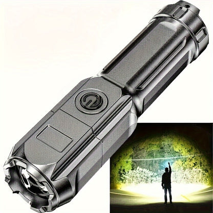 ANYICE 1pc 400Mah/800Mah Ultra Bright Zoomable Torch, Compact, Rechargeable Long Range IPX4 Durable LED Flashlight, Adjustable Zoom Light for Outdoor And Home Use
