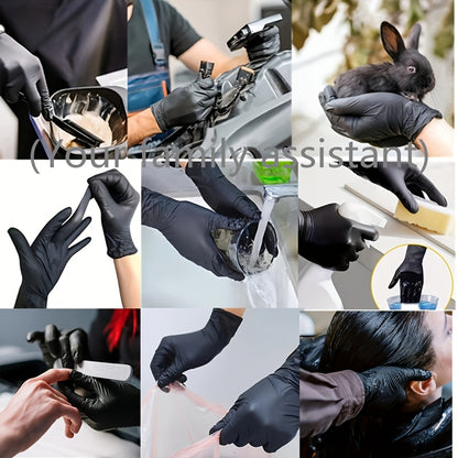 [Nitrile Gloves] 20/40/99 Nitrile Gloves, Black, Designed for Household Cleaning And As Disposable Gloves, Suitable for Cleaning Tasks, Cleaning, Heavy-Duty Gloves, Single-Use Nitrile Gloves