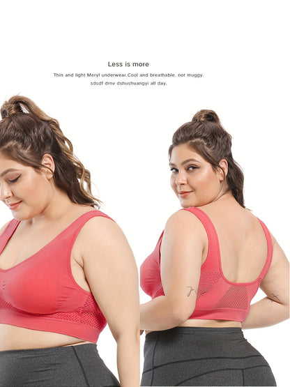 Plus Size Sports Bras for Women Seamless Bra with Pads Big Size Bralette Push Up Brassiere Bra Vest