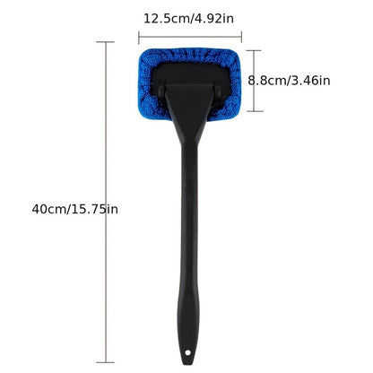 Windshield Cleaning Brush Kit • Long Handle Interior Car Glass Wiper • Plastic Material
