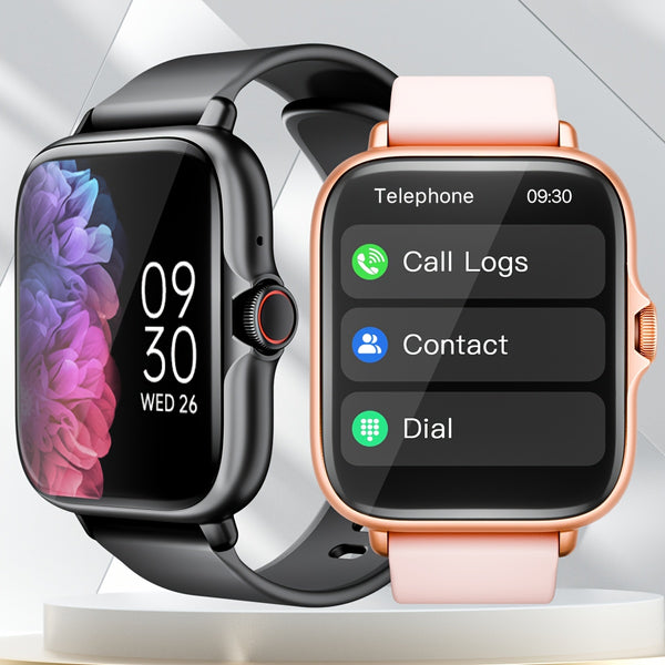 1.83'' Full Touch Screen Smart Watch • Message Alerts, Call Answering • Sports Pedometer, Health Monitoring • Compatible with iPhone/Android • Alloy Body, Silicone Strap • DESERTCAT - Ideal Gift for Birthdays