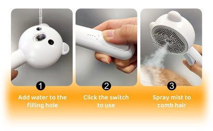 Steam Cat Brush Pro Waterproof Rechargeable Self-Cleaning Pet Grooming Hair Care Tools with Spray, Floaters Hair Removal for Dog