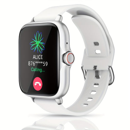 1.83'' Full Touch Screen Smart Watch • Message Alerts, Call Answering • Sports Pedometer, Health Monitoring • Compatible with iPhone/Android • Alloy Body, Silicone Strap • DESERTCAT - Ideal Gift for Birthdays