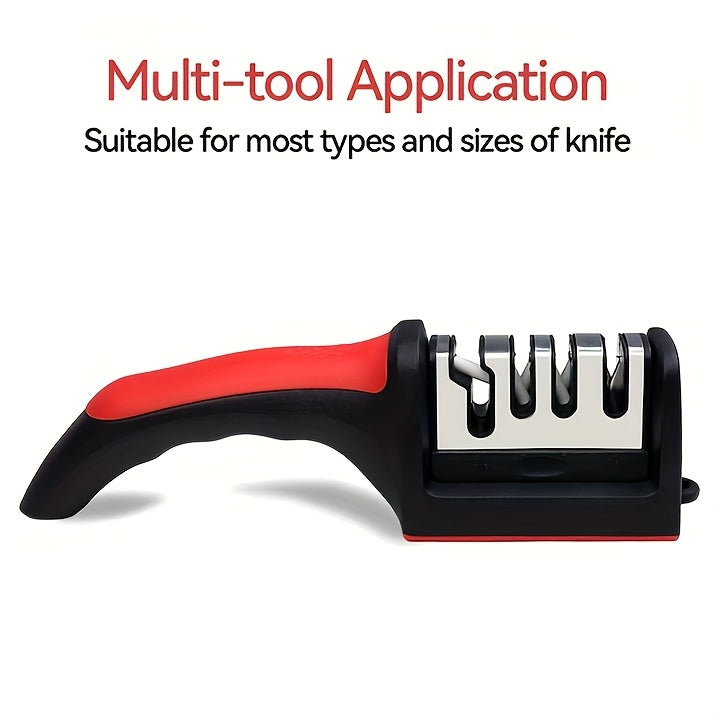 4-Stage Professional Knife Sharpener | High-Precision Whetstone, Diamond, and Ceramic Sharpening Stone with Non-Slip Grip | Easy to Use, Fast Sharpening, Long-Lasting Performance, Suitable for Father'S Day