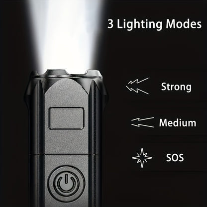 ANYICE 1pc 400Mah/800Mah Ultra Bright Zoomable Torch, Compact, Rechargeable Long Range IPX4 Durable LED Flashlight, Adjustable Zoom Light for Outdoor And Home Use