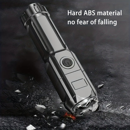 ANYICE 1pc 400Mah/800Mah Ultra Bright Zoomable Torch, Compact, Rechargeable Long Range IPX4 Durable LED Flashlight, Adjustable Zoom Light for Outdoor And Home Use