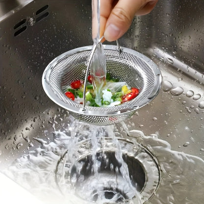 1-6pcs Stainless Steel Sink Strainer with Handle - Rust-Resistant Mesh Design, Suitable for Kitchen and Bathroom Sinks, Easy to Prevent Clogging, Perfect for Draining Fruits and Vegetables