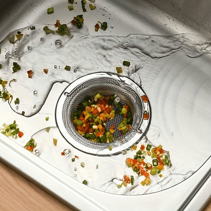 1-6pcs Stainless Steel Sink Strainer with Handle - Rust-Resistant Mesh Design, Suitable for Kitchen and Bathroom Sinks, Easy to Prevent Clogging, Perfect for Draining Fruits and Vegetables