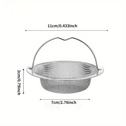1-6pcs Stainless Steel Sink Strainer with Handle - Rust-Resistant Mesh Design, Suitable for Kitchen and Bathroom Sinks, Easy to Prevent Clogging, Perfect for Draining Fruits and Vegetables