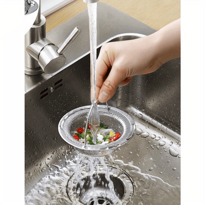 1-6pcs Stainless Steel Sink Strainer with Handle - Rust-Resistant Mesh Design, Suitable for Kitchen and Bathroom Sinks, Easy to Prevent Clogging, Perfect for Draining Fruits and Vegetables