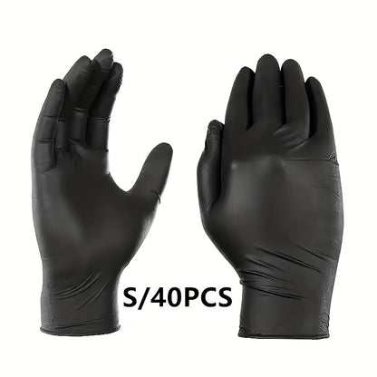 [Nitrile Gloves] 20/40/99 Nitrile Gloves, Black, Designed for Household Cleaning And As Disposable Gloves, Suitable for Cleaning Tasks, Cleaning, Heavy-Duty Gloves, Single-Use Nitrile Gloves