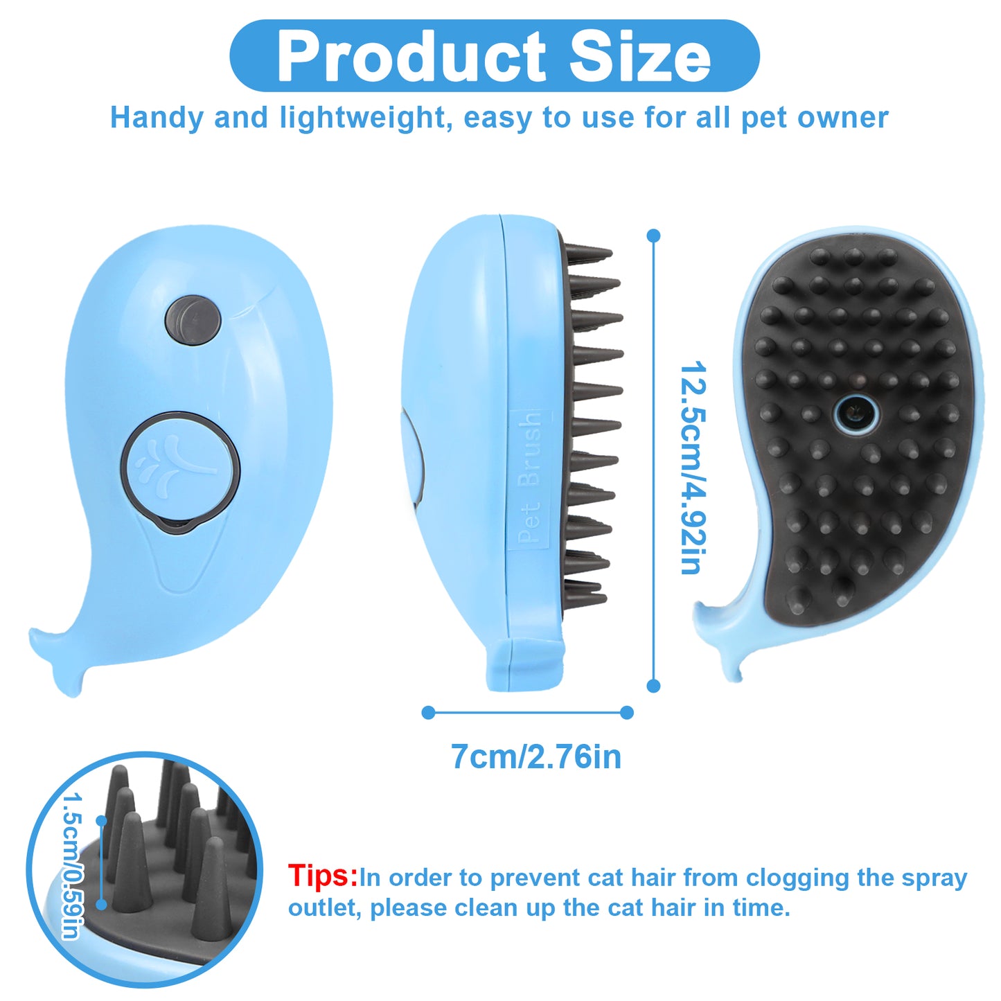 Cat Steam Brush For Shedding
