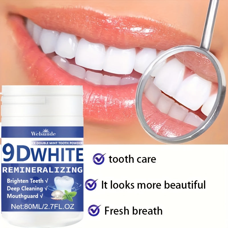 [Tooth Whitening Powder] 9D White Remineralizing Hydroxyapatite Tooth Powder, Tooth Whitening Powder, Deep Cleaning, Fresh Breath, Ideal For Oral Health & Hygiene Gift For Women Men, Breath Freshener, Toothpaste, Tooth Cleani