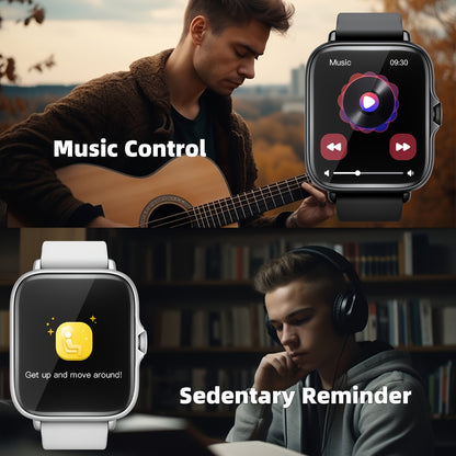 Sports Smart Watch, 1. 83'' Full Touch Screen Display with Message, Answer Make Call Smartwatch, Sleep Monitoring, Sports Pedometer, Information Alerts, for iPhone Android Phones, Smartbands Fitness Watch for Women Men Friend