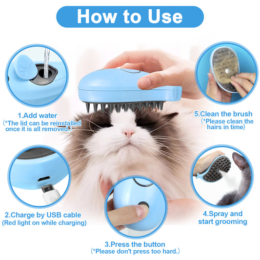Cat Steam Brush For Shedding