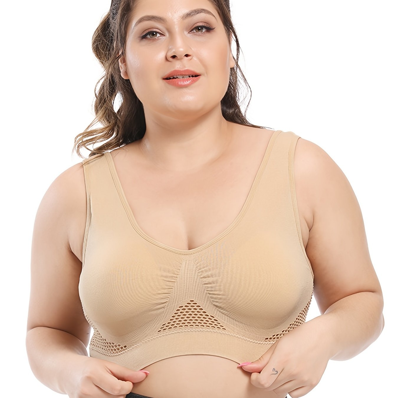 Plus Size Sports Bras for Women Seamless Bra with Pads Big Size Bralette Push Up Brassiere Bra Vest