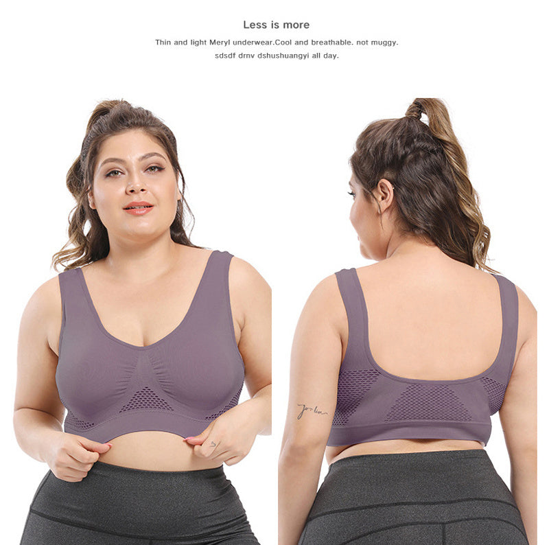 Plus Size Sports Bras for Women Seamless Bra with Pads Big Size Bralette Push Up Brassiere Bra Vest