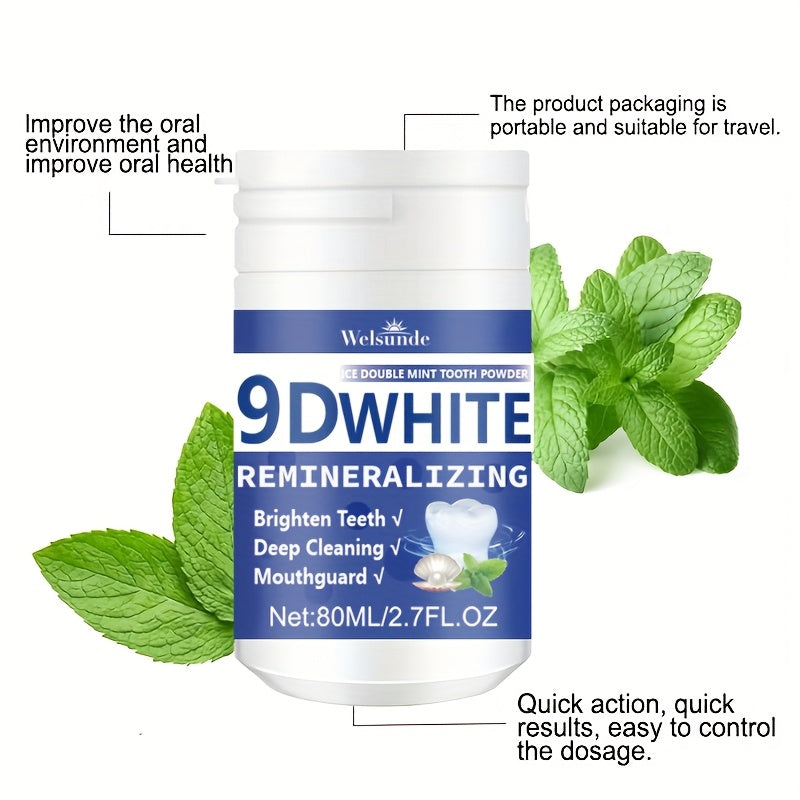 [Tooth Whitening Powder] 9D White Remineralizing Hydroxyapatite Tooth Powder, Tooth Whitening Powder, Deep Cleaning, Fresh Breath, Ideal For Oral Health & Hygiene Gift For Women Men, Breath Freshener, Toothpaste, Tooth Cleani