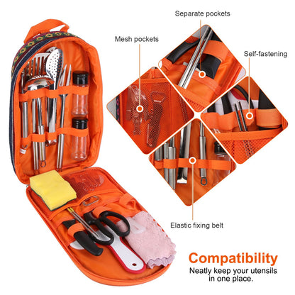 19Pcs Camping Cooking Utensil Kit