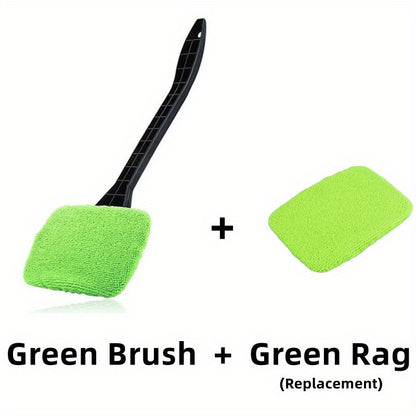 Windshield Cleaning Brush Kit • Long Handle Interior Car Glass Wiper • Plastic Material