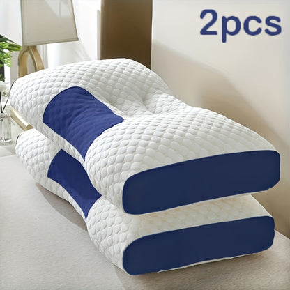 Purchase One And Receive Another at No Cost, Two Soft Woven Neck Massage Pillows for Couples - Featuring Adjustable Ergonomic, High-Quality Pillow Core, And a Removable Pillowcase for Enhanced Sleeping Comfort.