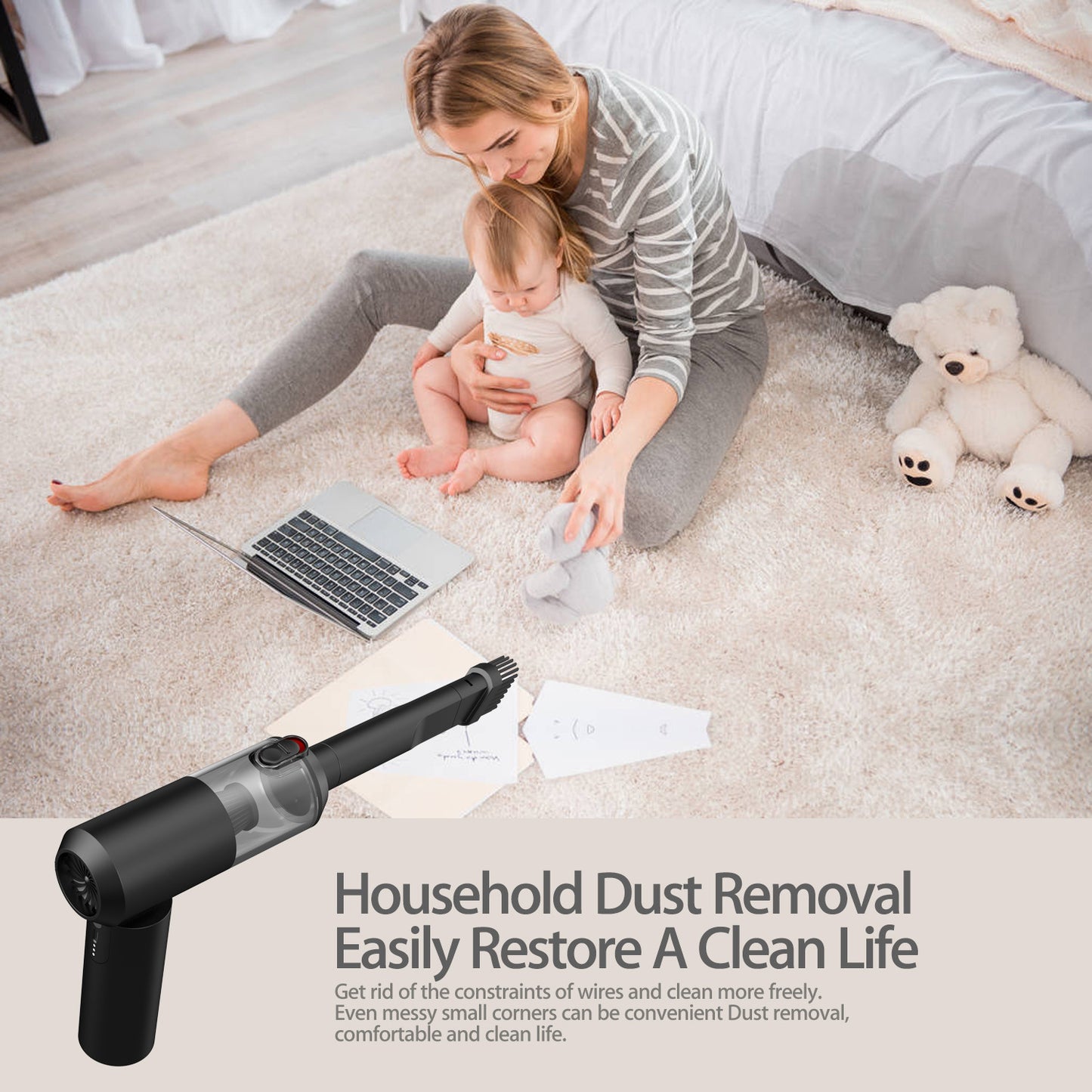 Folding Large Suction Two-in-one Handheld Vacuum Cleaner