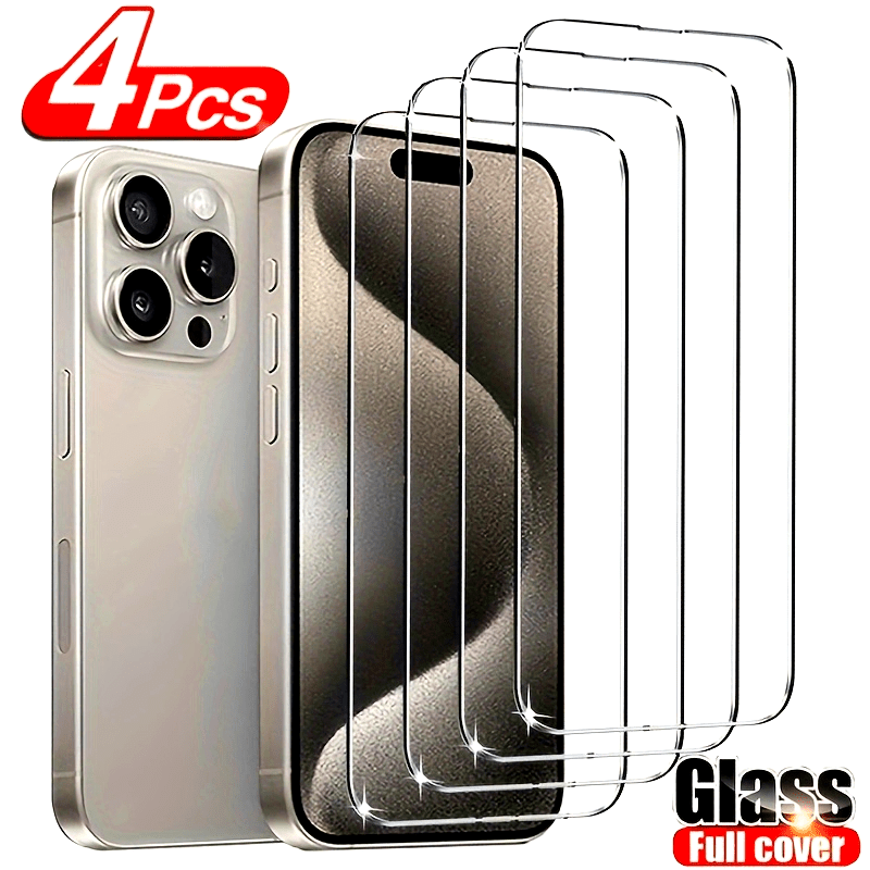 [4pcs HD Tempered Glass] 4pcs HD Tempered Glass Screen Protection for iPhone 11 12 13 14 15 16 17 Pro 13 14 15 16 17 Pro Max 17 Air 16e 14 15 16 Plus Protective Glass Film
