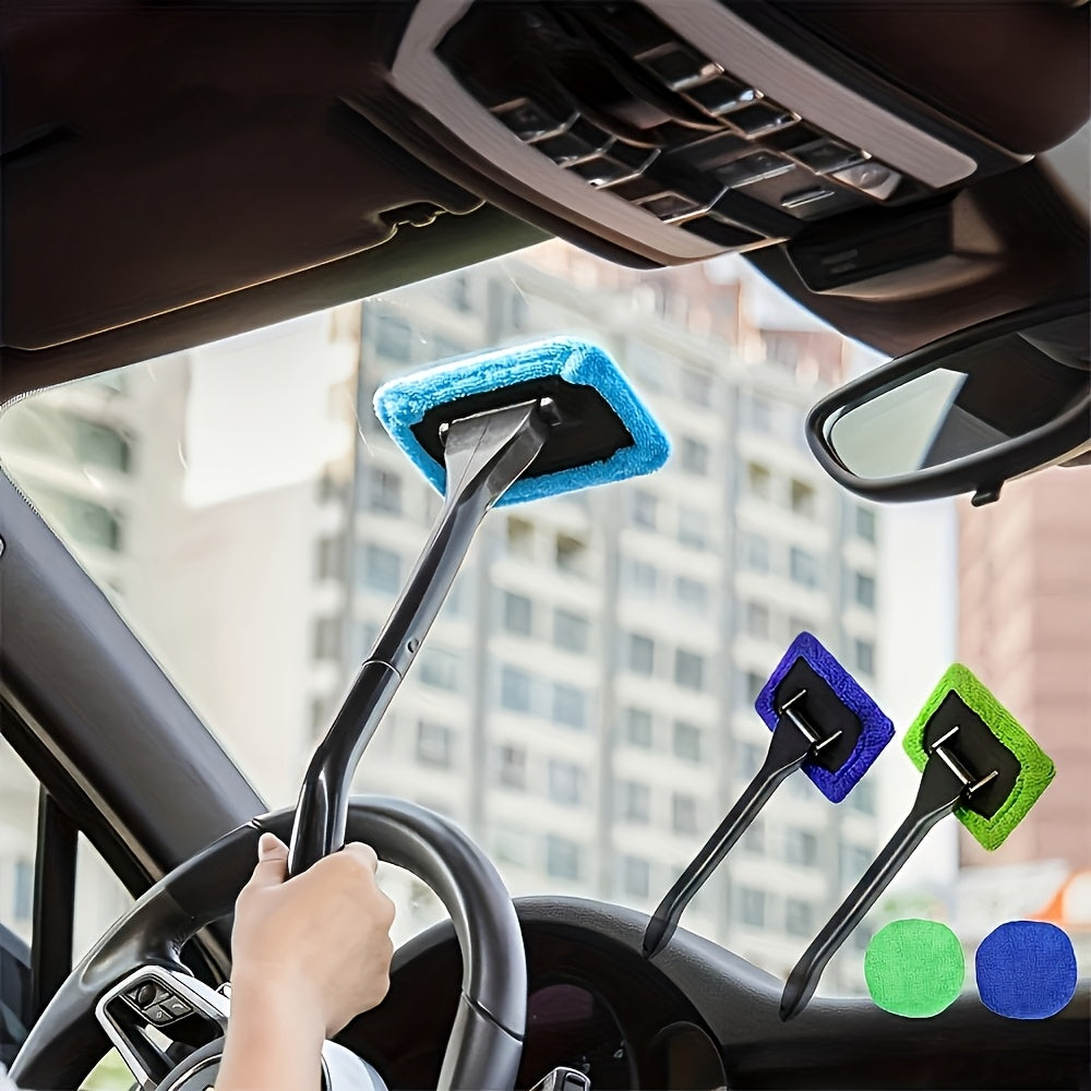 Windshield Cleaning Brush Kit • Long Handle Interior Car Glass Wiper • Plastic Material