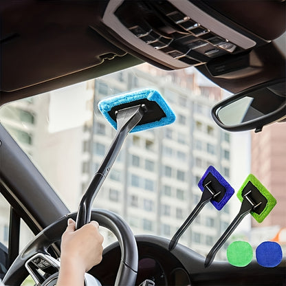 Windshield Cleaning Brush Kit • Long Handle Interior Car Glass Wiper • Plastic Material